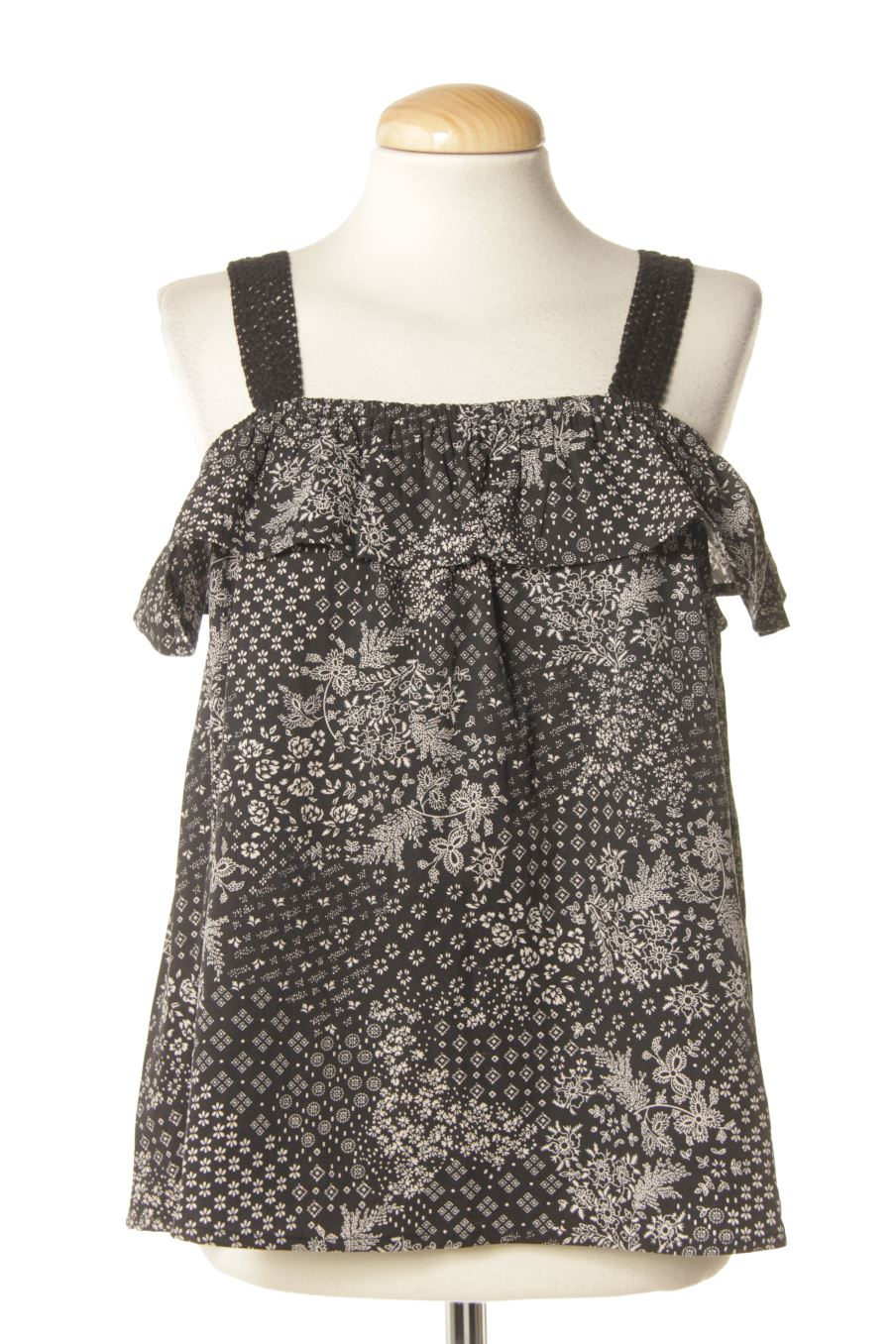 Kurzärmelige Bluse von PERCENTIL Größe M, Farbe Schwarz, für