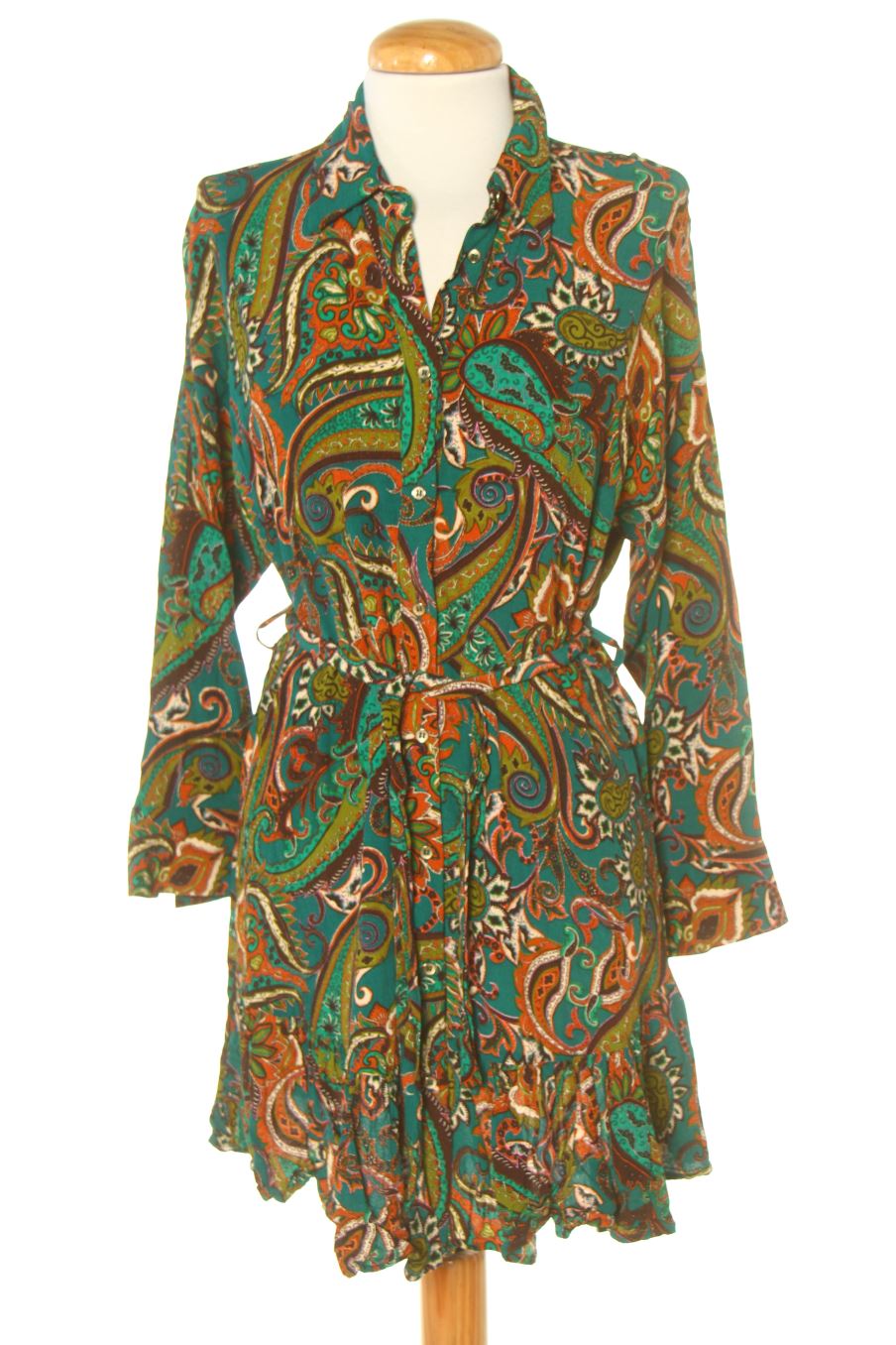 Vestito casual de Zara de la talla XS, de color verde