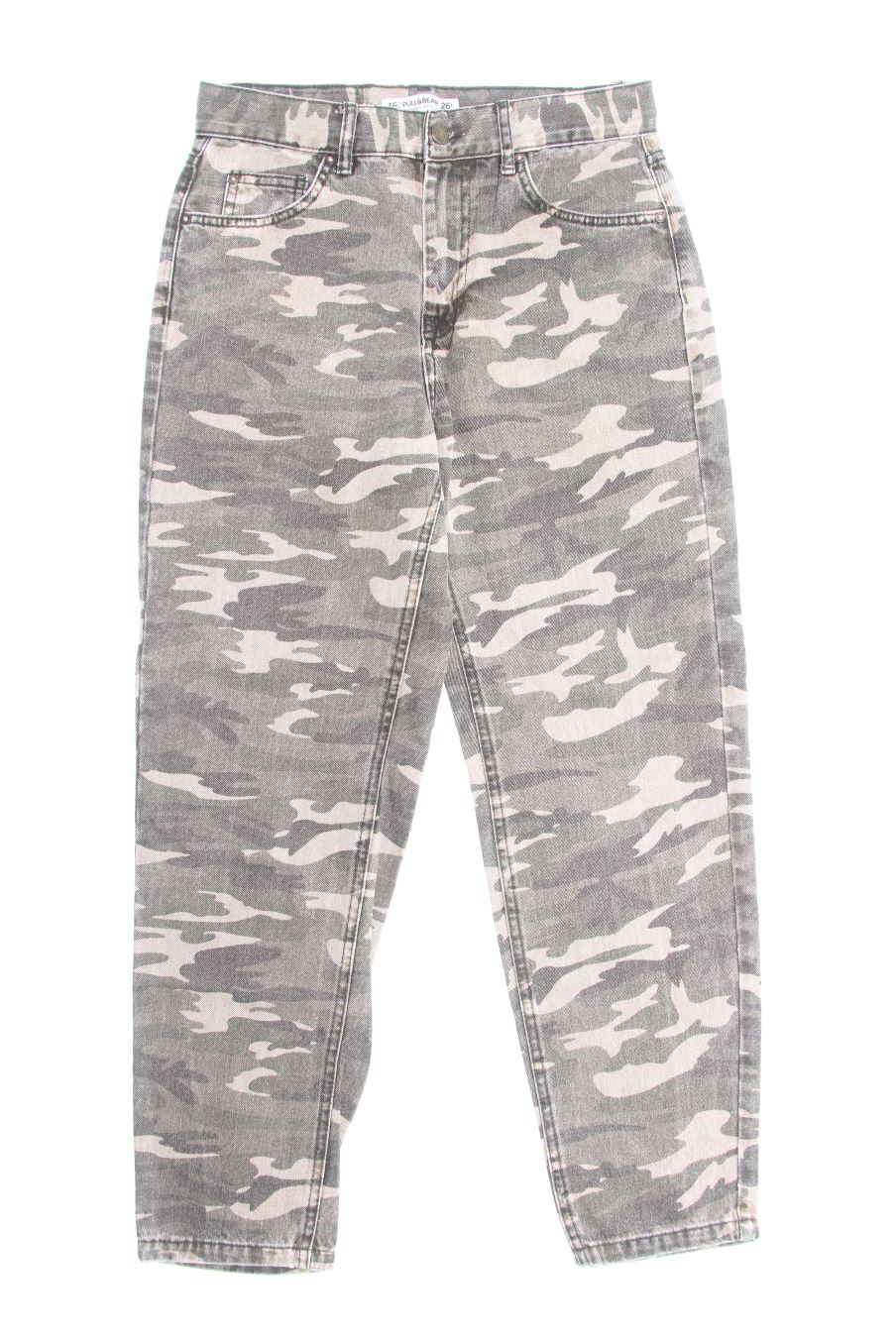 Jeans Pull & Bear de la taille 36, de couleur imprimés de denim