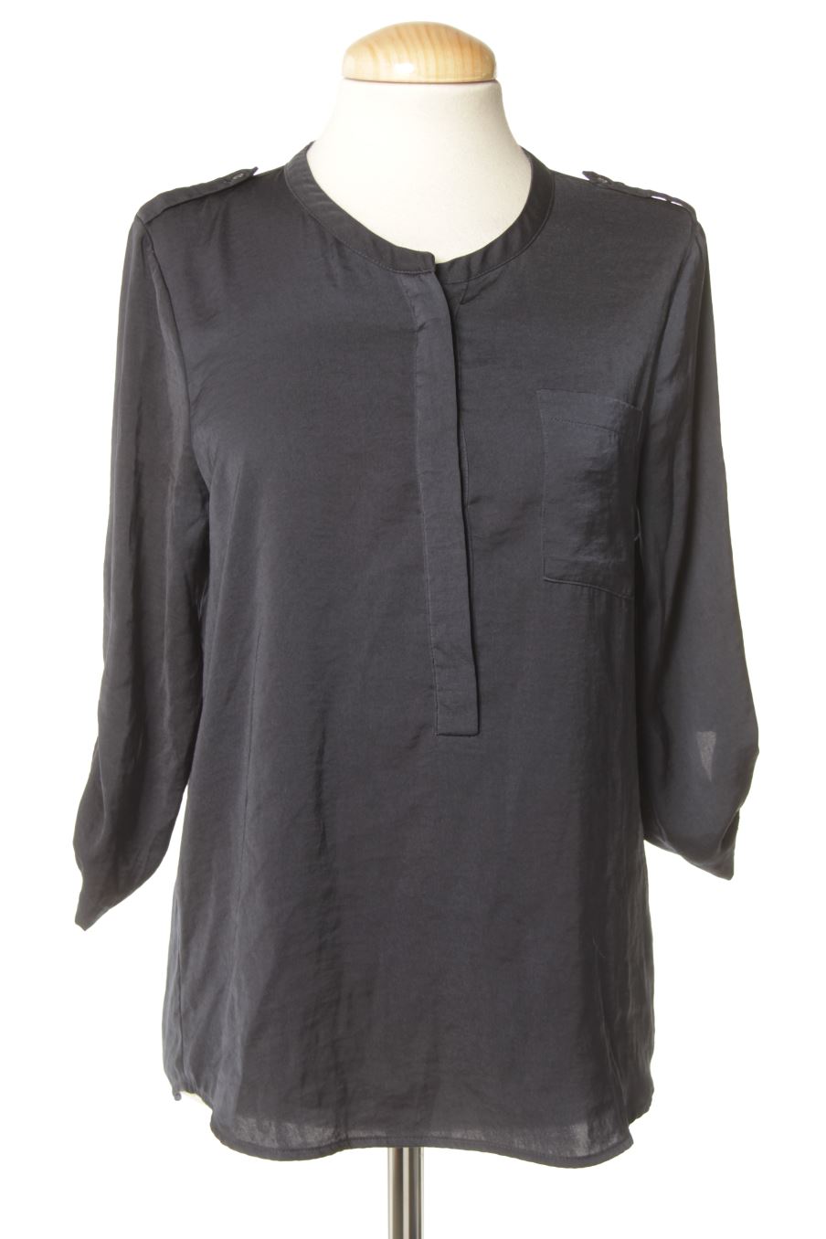 Langärmelige Bluse von Easy wear Größe S, Farbe Marineblau, für