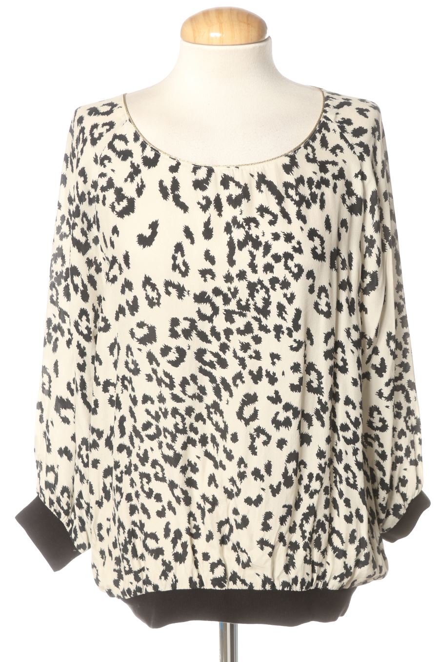 Blusa de manga larga de Virginie Castaway de la talla L, de color estampado de seda