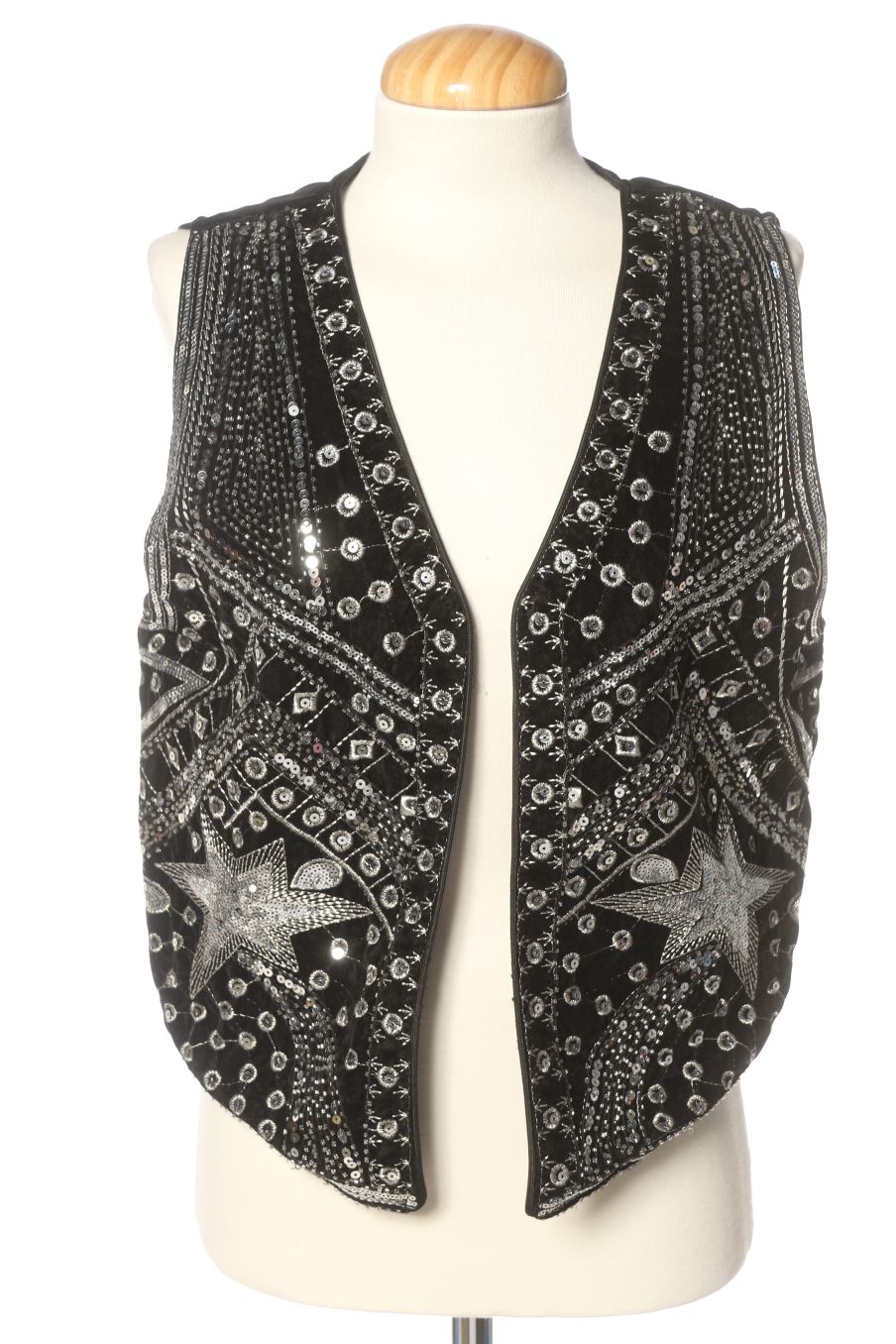 Chaleco de tela de PERCENTIL de la talla L, de color negro de terciopelo