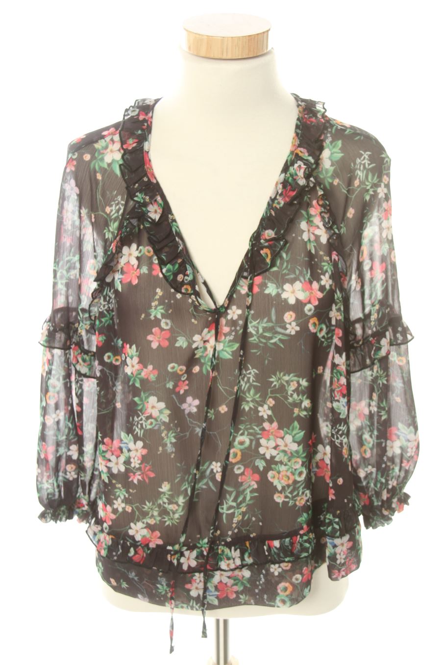 Blouse à manches longues Mango de la taille S, de couleur fleurs