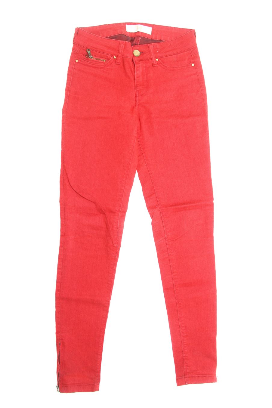 Vaqueros de Zara de la talla 34, de color rojo de ropa vaquera