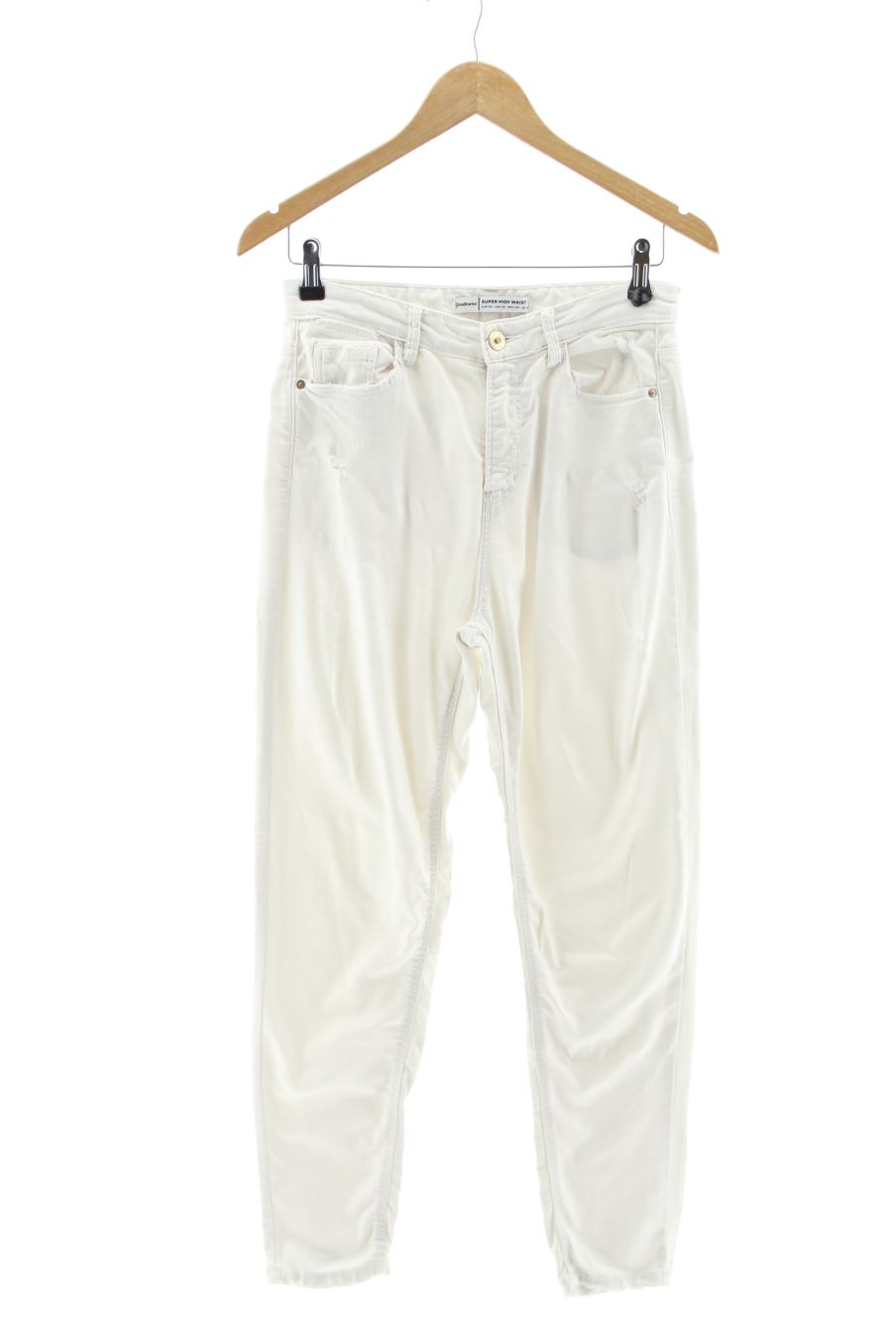 Jeans Stradivarius de la taille 38, de couleur blanc de denim