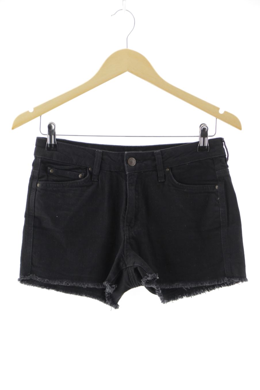 Pantalones cortos de Mango de la talla 38, de color negro de ropa vaquera