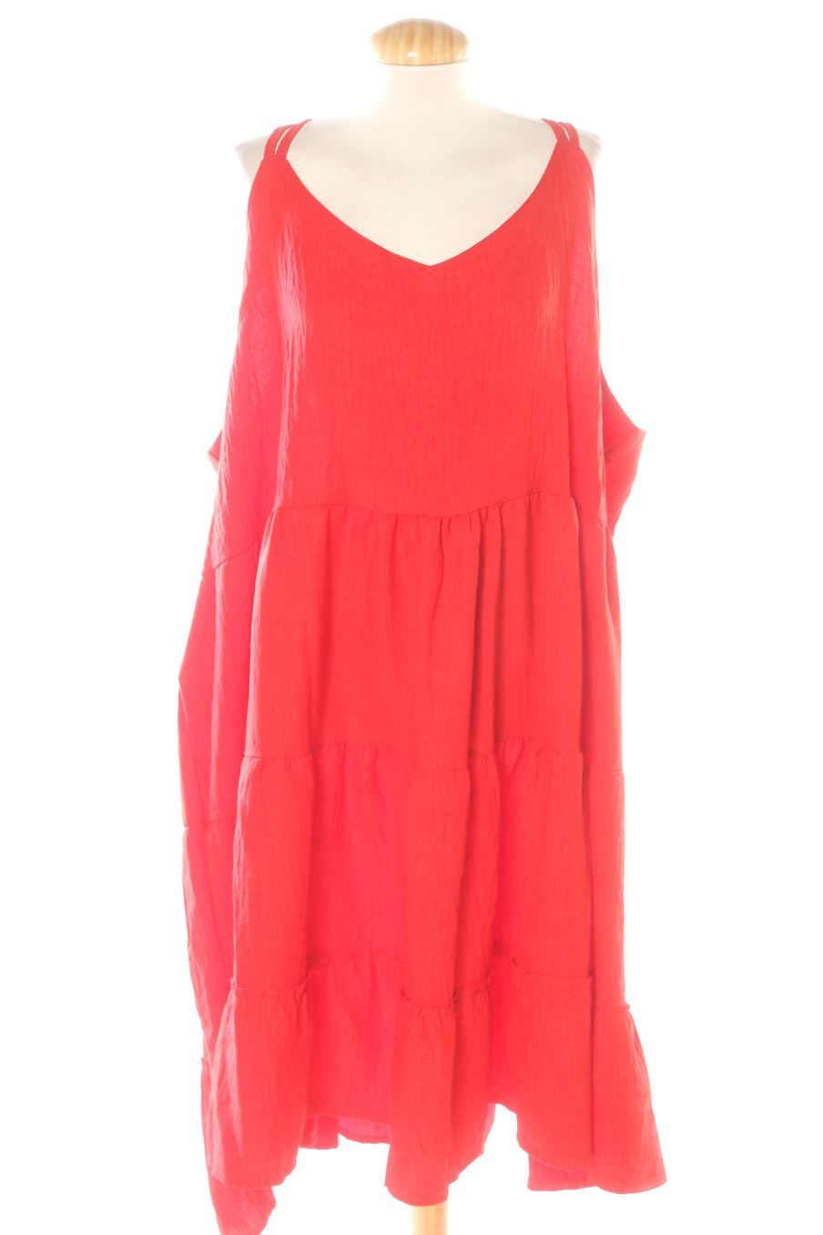 Vestido casual de 2W PARIS de la talla SUPER XXL, de color rojo