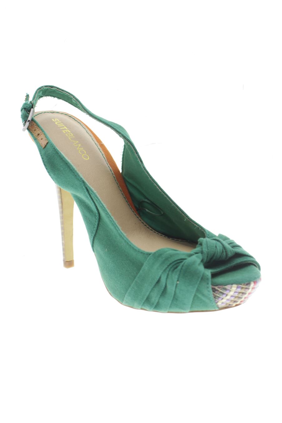 Sandalias tacon de SUITEBLANCO de la talla 36, de color verde de