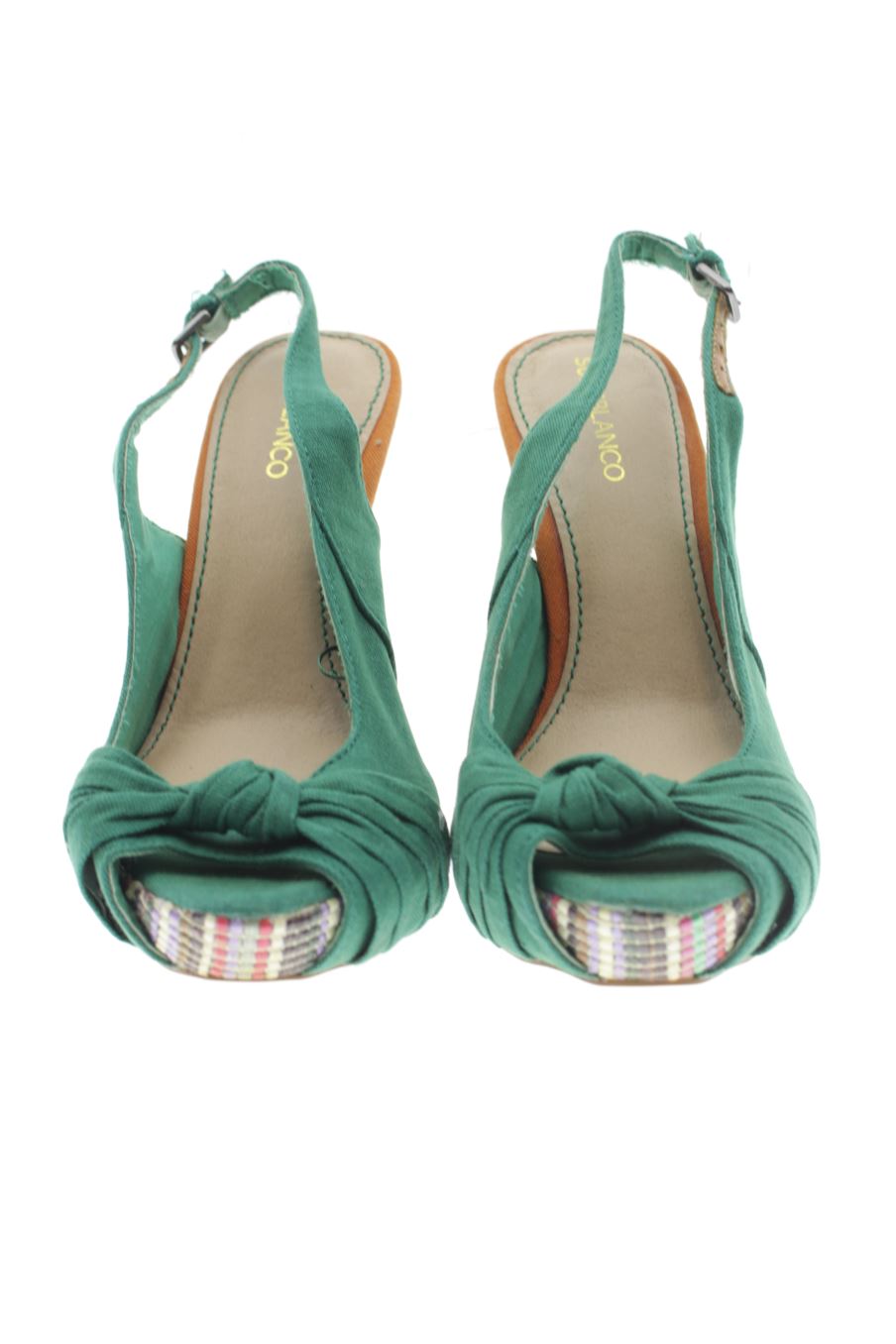 Sandalias tacon de SUITEBLANCO de la talla 36, de color verde de