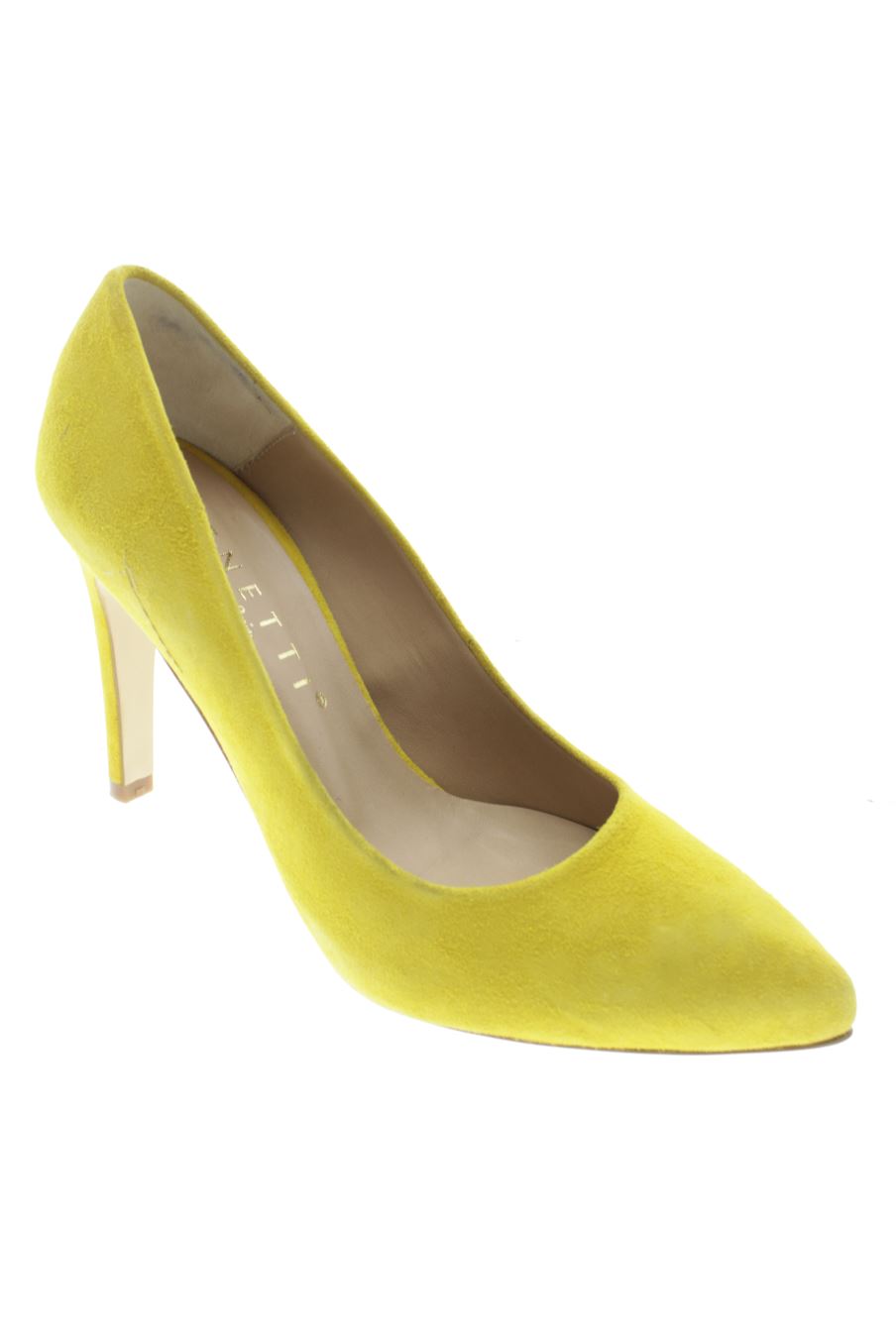 Zapatos de tacon de renetti de la talla 37, de color amarillo de