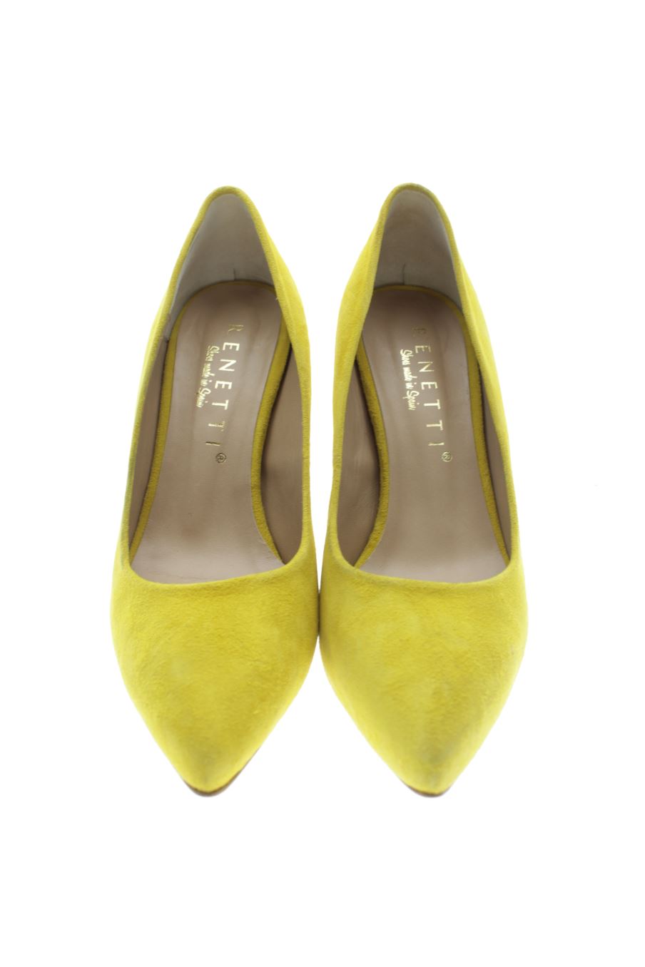 Zapatos de tacon de renetti de la talla 37, de color amarillo de
