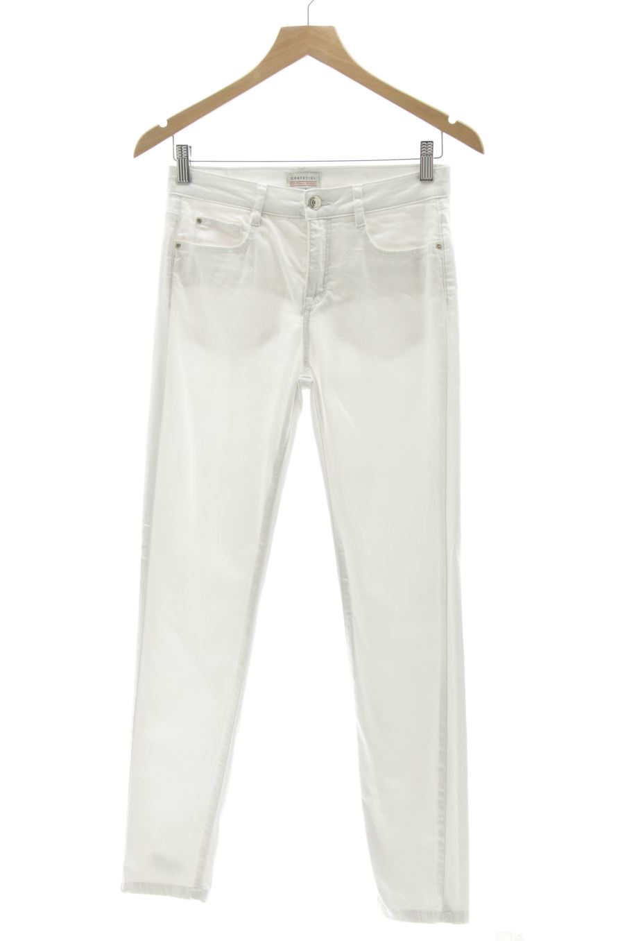 Jeans Cortefiel de la taille 36, de couleur blanc de denim
