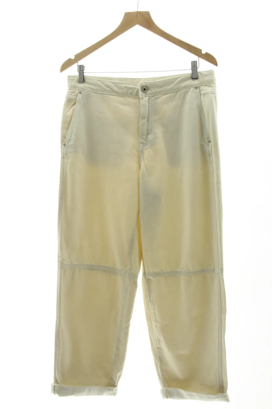 Jeans Zara de la taille 38, de couleur beige de denim
