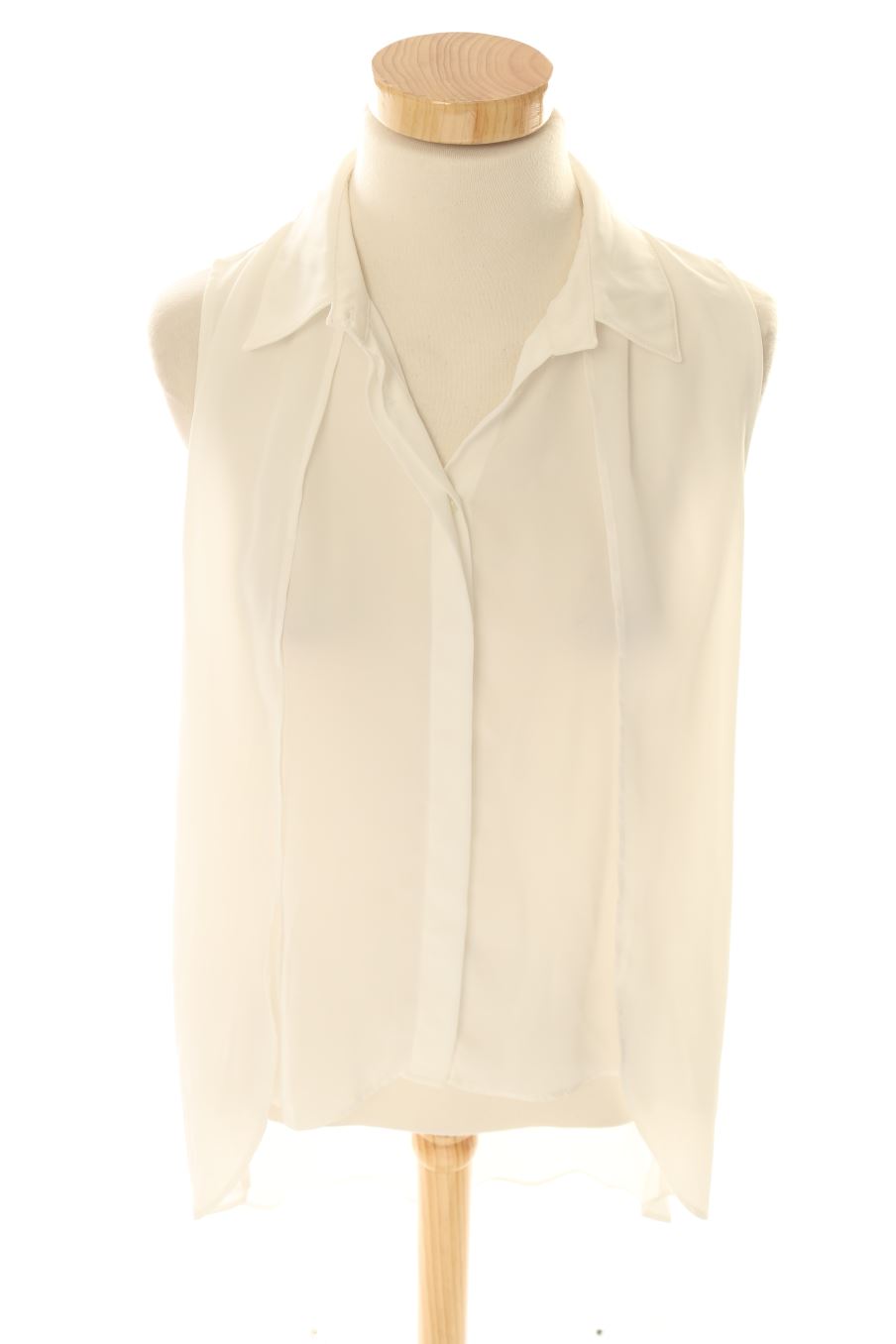 Camisa sin mangas de Zara de la talla S, de color blanco