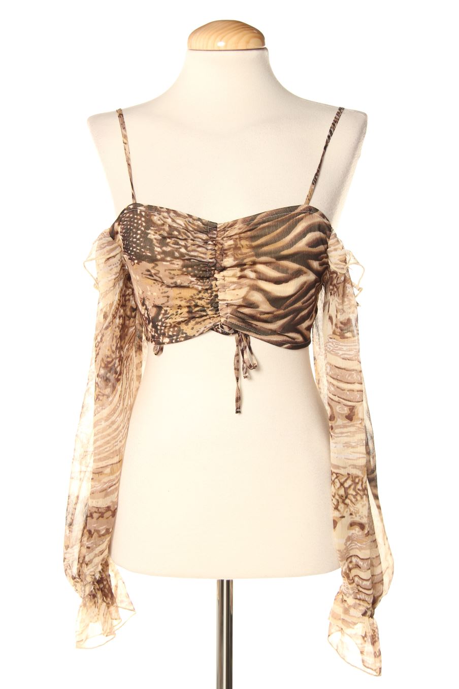 Blusa de manga larga de Stradivarius de la talla S, de color animal print