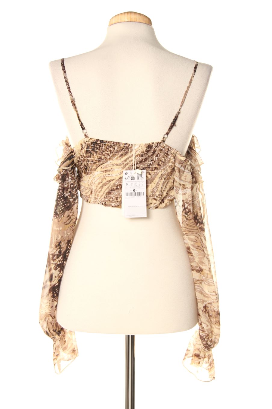 Blusa de manga larga de Stradivarius de la talla S, de color animal print