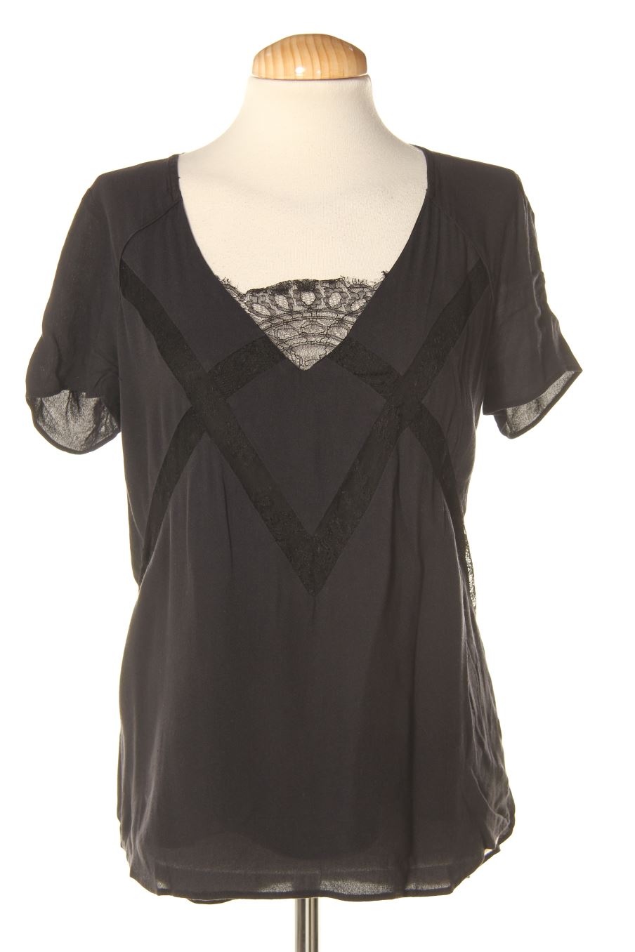Blouse à manches courtes Monoprix de la taille 40, de couleur noir