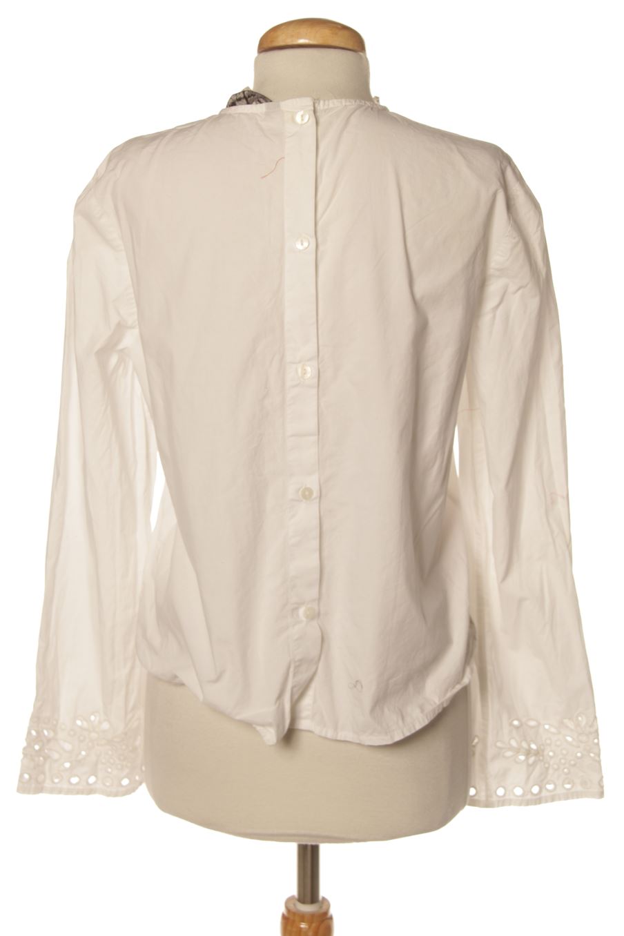 Blusa de manga larga de Zara de la talla S, de color blanco