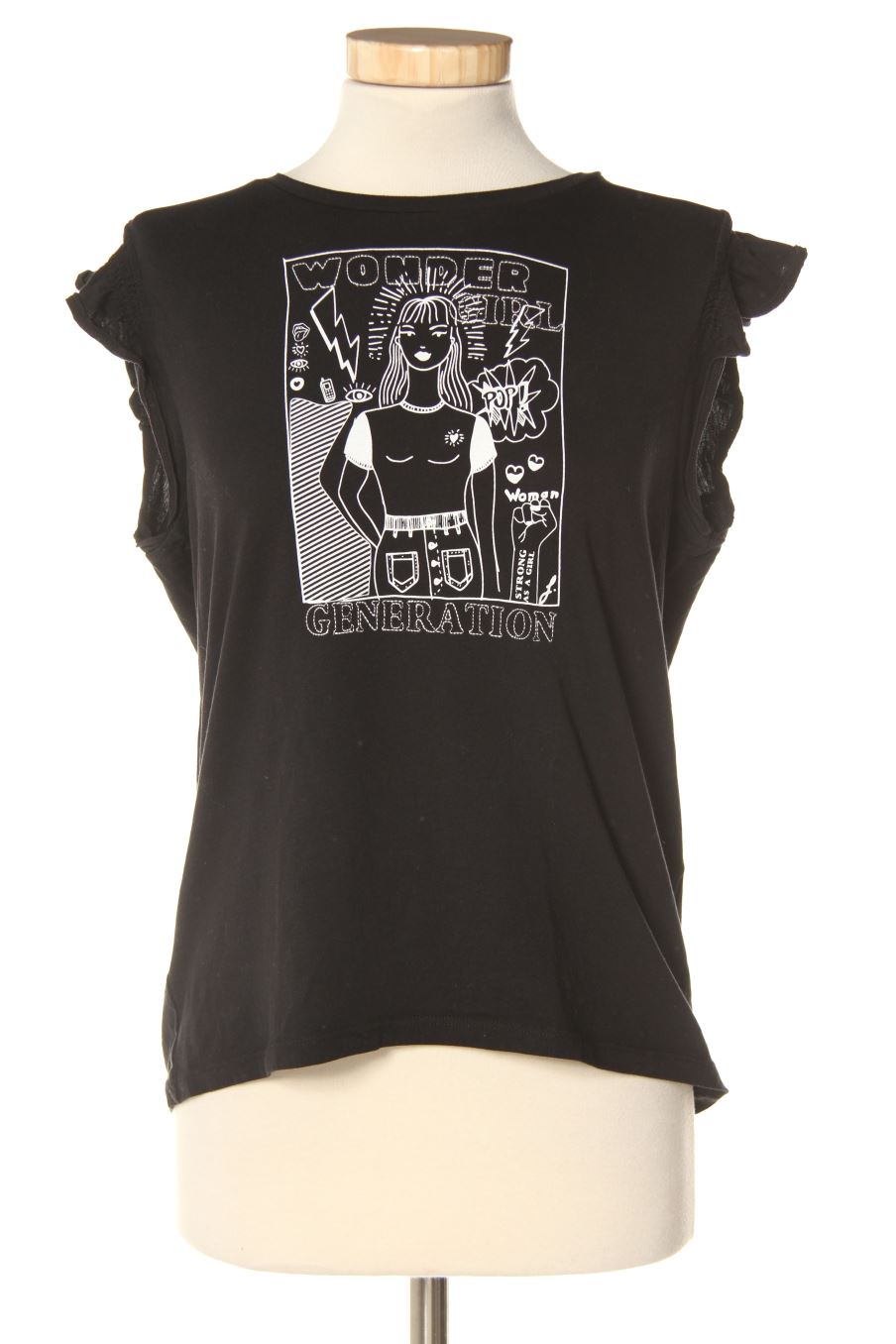 T-shirt Naf Naf de la taille M, de couleur noir