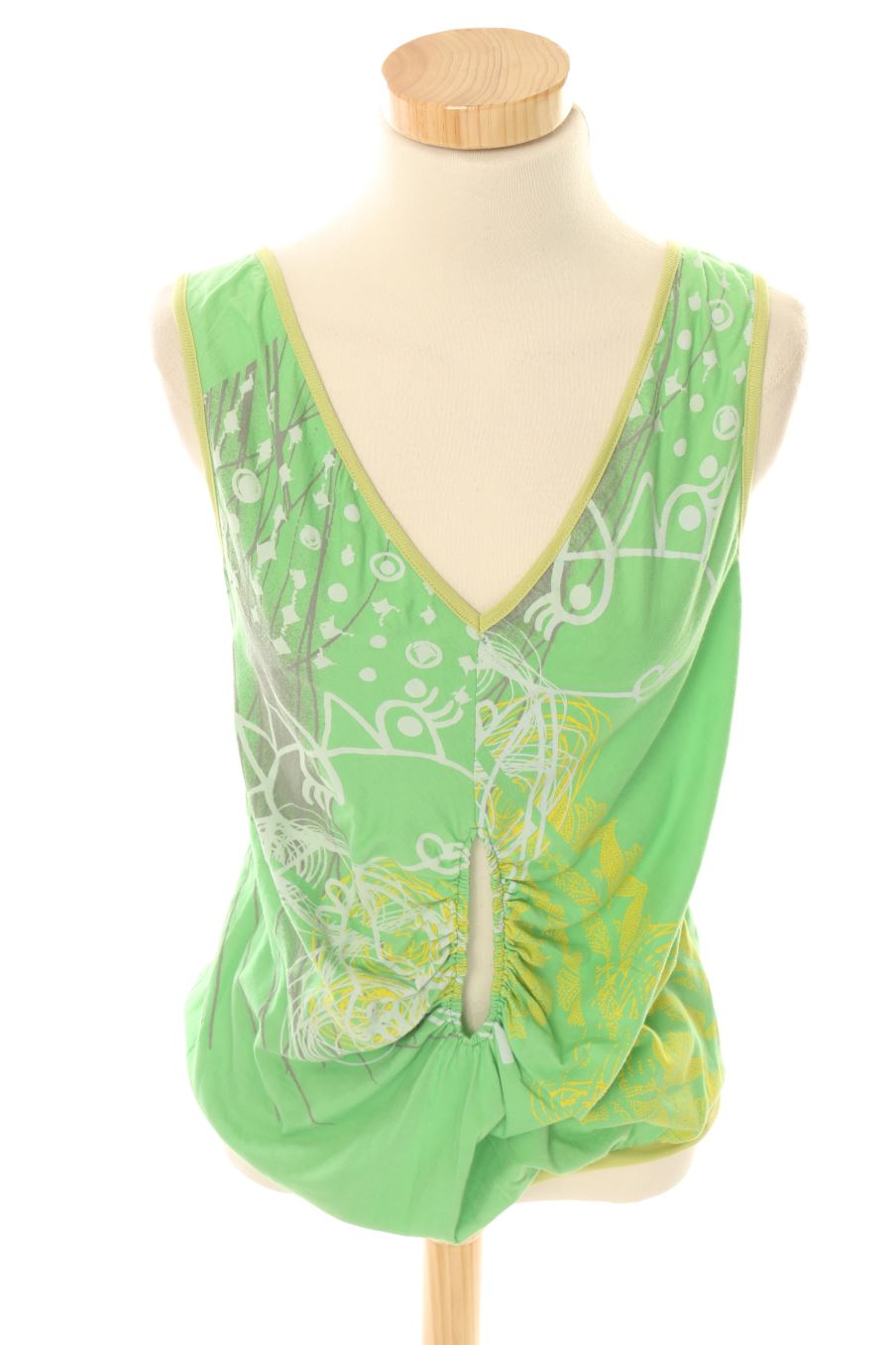 Camiseta sin mangas de Loca Sabiduría de la talla L, de color verde