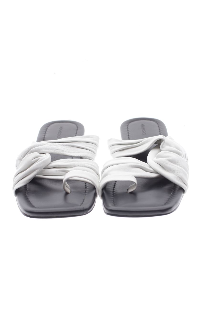 Sandalias planas de Mango de la talla 37, de color blanco de