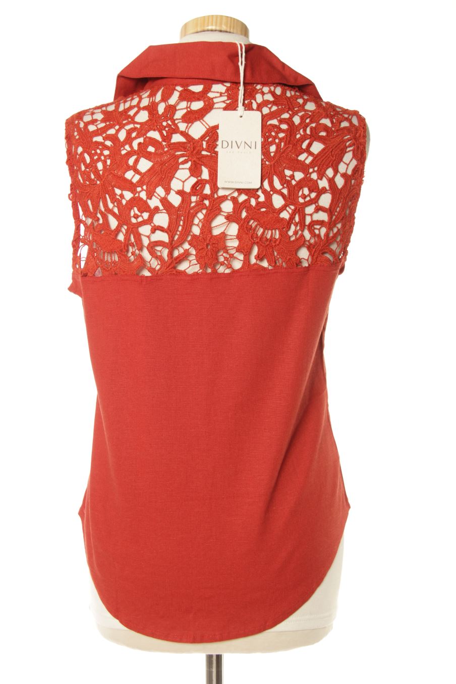 Camisa sin mangas de DIVNI Sao Paulo de la talla S, de color burdeos