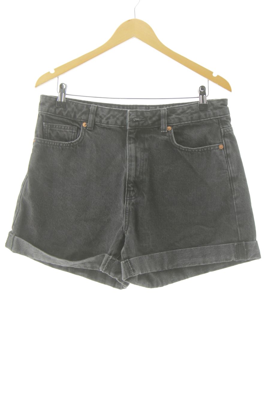 Kurze Hose von Mango Größe 42, Farbe Schwarz, aus Jeanskleidung für