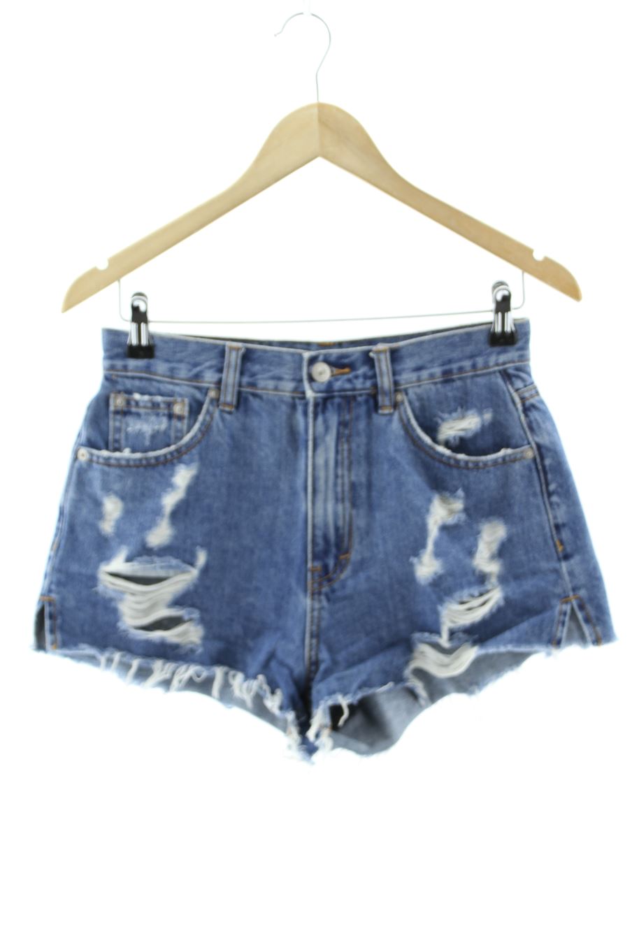Shorts Pull & Bear de la taille 36, de couleur bleu de denim