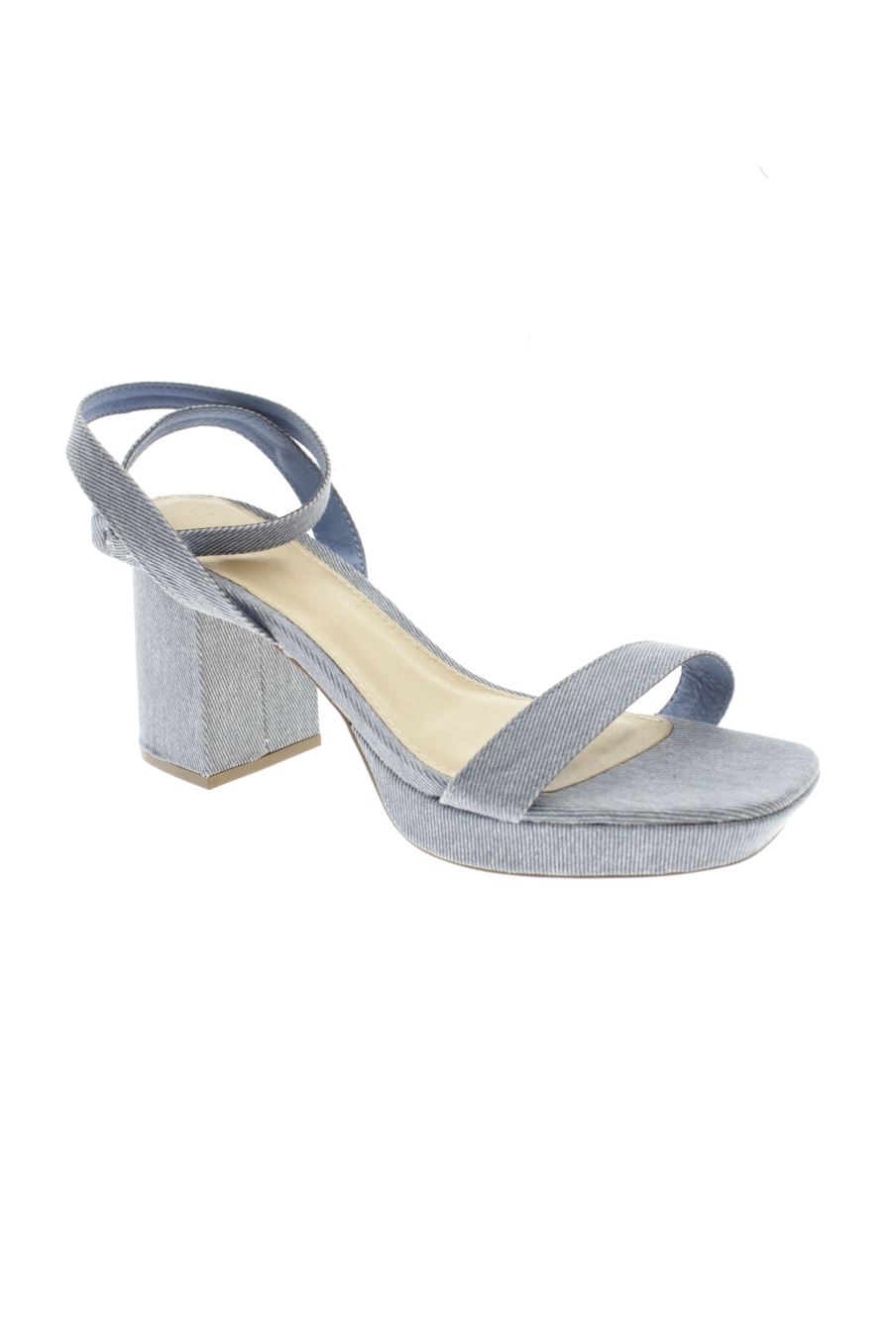 Sandalias tacon de justfab de la talla 38, de color azul de