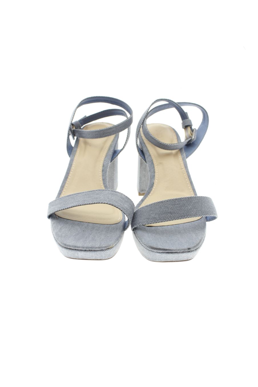 Sandalias tacon de justfab de la talla 38, de color azul de