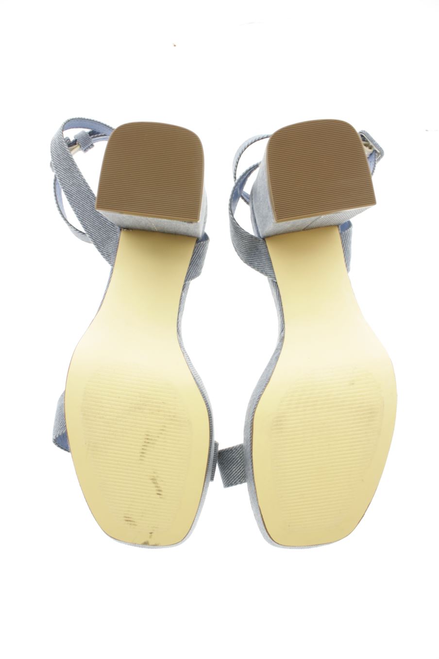 Sandalias tacon de justfab de la talla 38, de color azul de