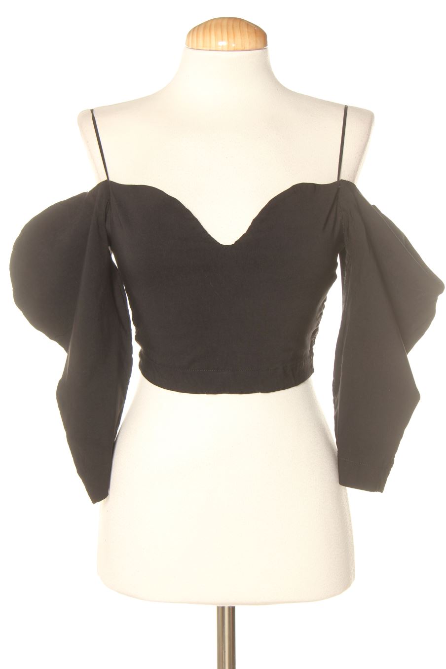 Blusa de manga corta de Zara de la talla S de color negro