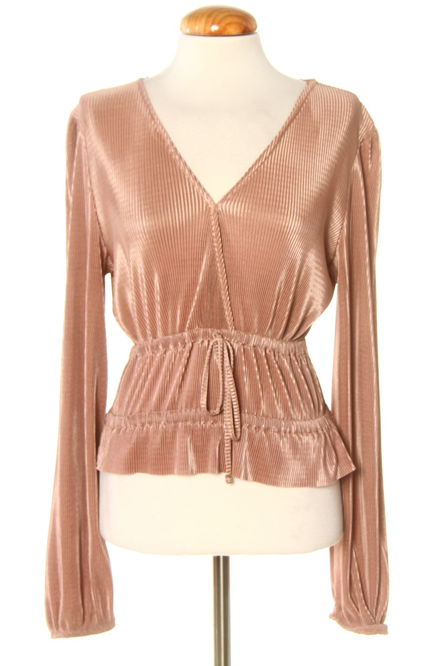 Blouse à manches longues Zara de la taille S, de couleur marron