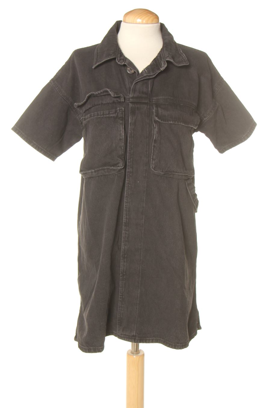 Einfaches Kleid von ASOS Größe 38, Farbe Schwarz, aus Jeanskleidung für