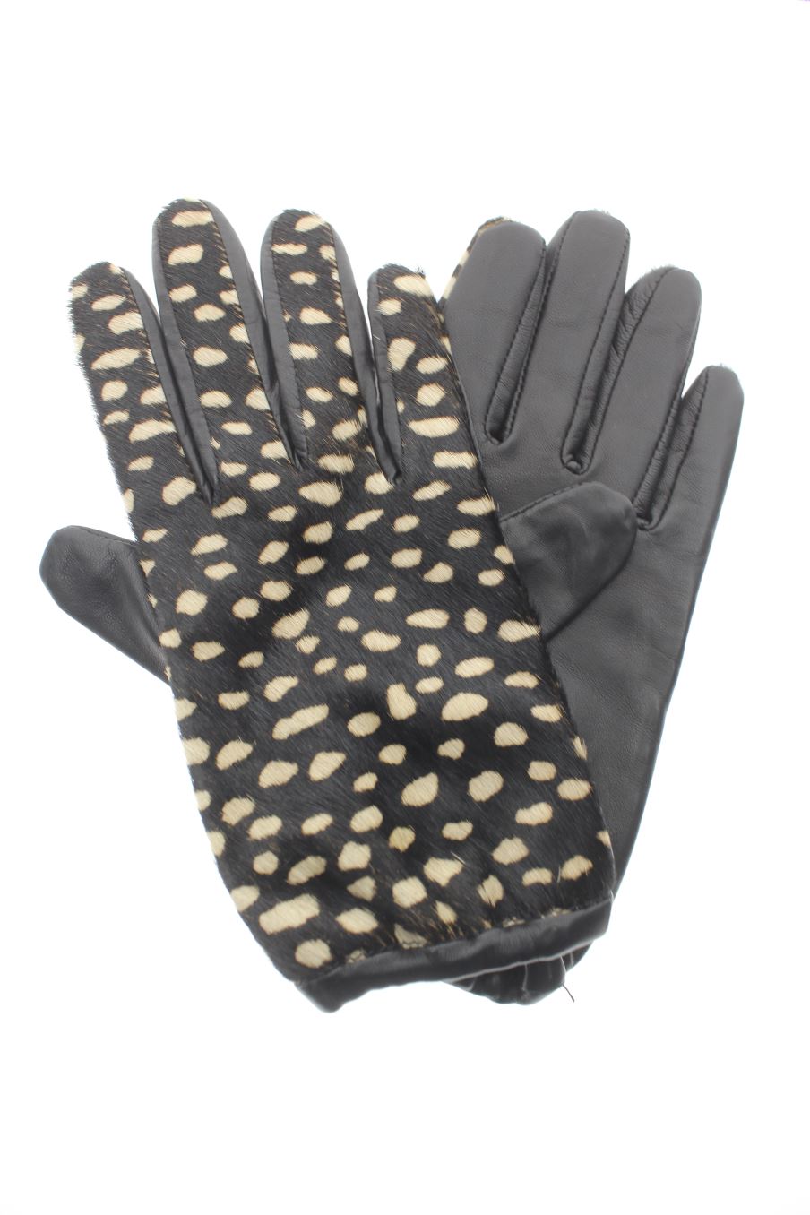 Gants BIMBA Y LOLA de la taille S, de couleur animal print de cuir et daim