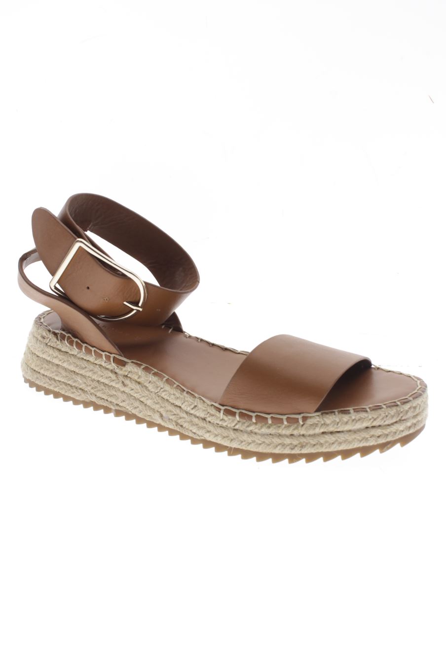 Sandalias planas de Zara de la talla 40, de color marrón de