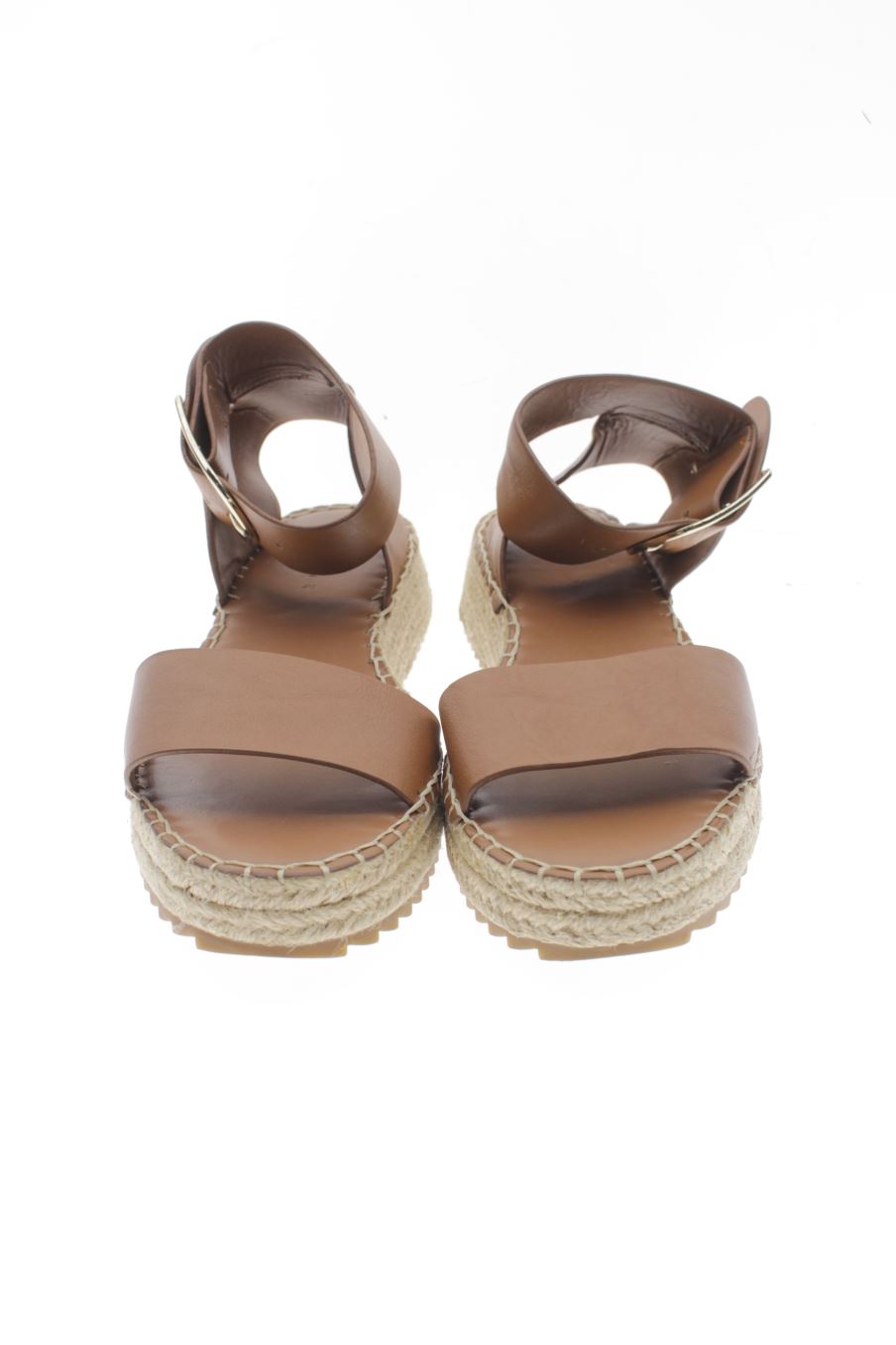 Sandalias planas de Zara de la talla 40, de color marrón de