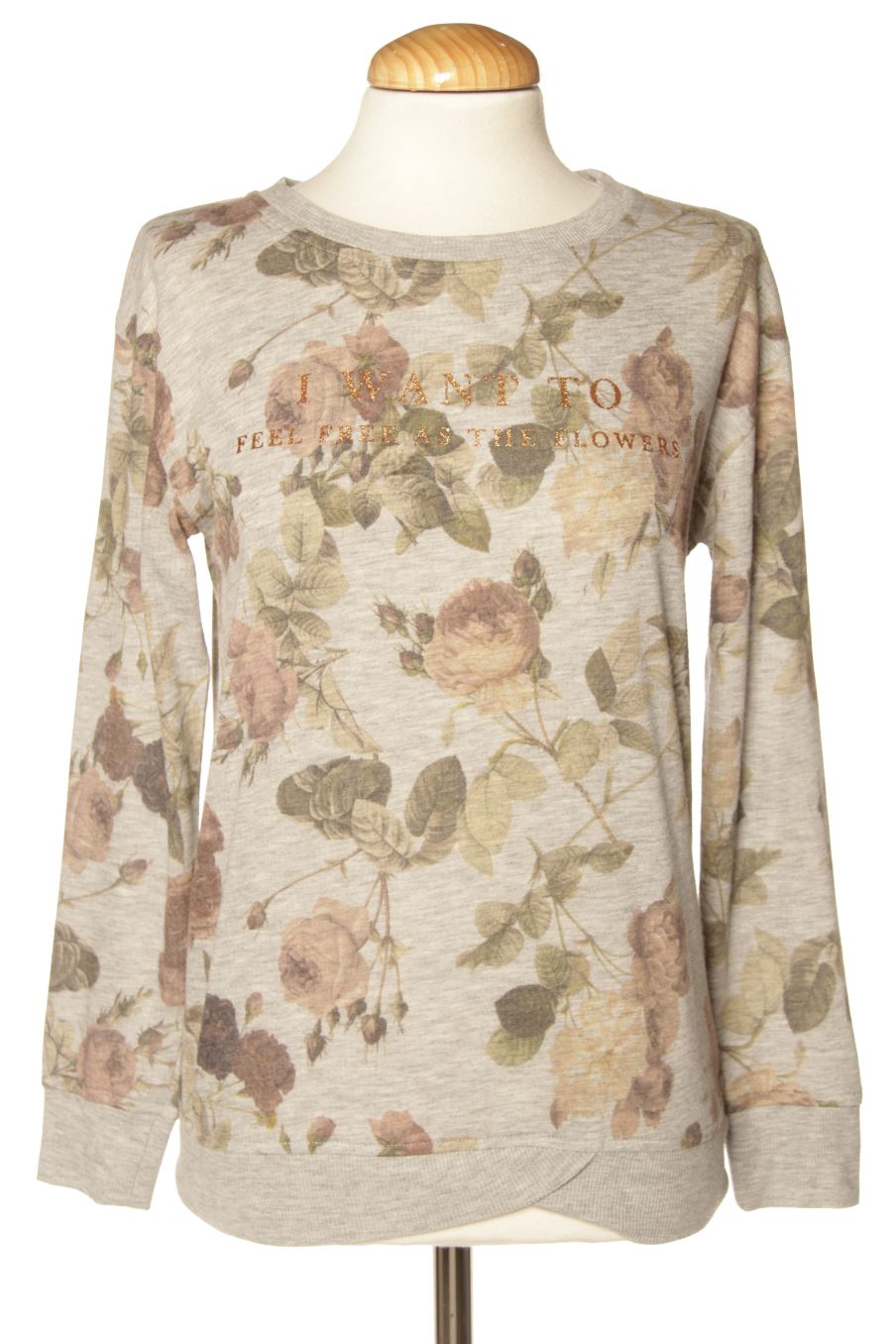 T-shirt à manches longues Promod de la taille M, de couleur fleurs