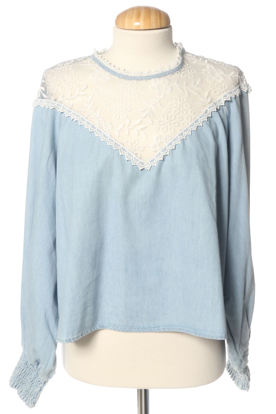 Blouse à manches longues Zara de la taille M, de couleur bleu