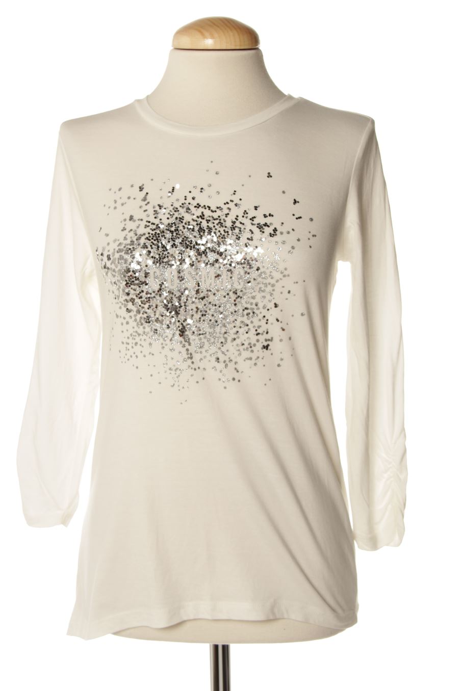 T-shirt à manches longues Stradivarius de la taille S, de couleur blanc