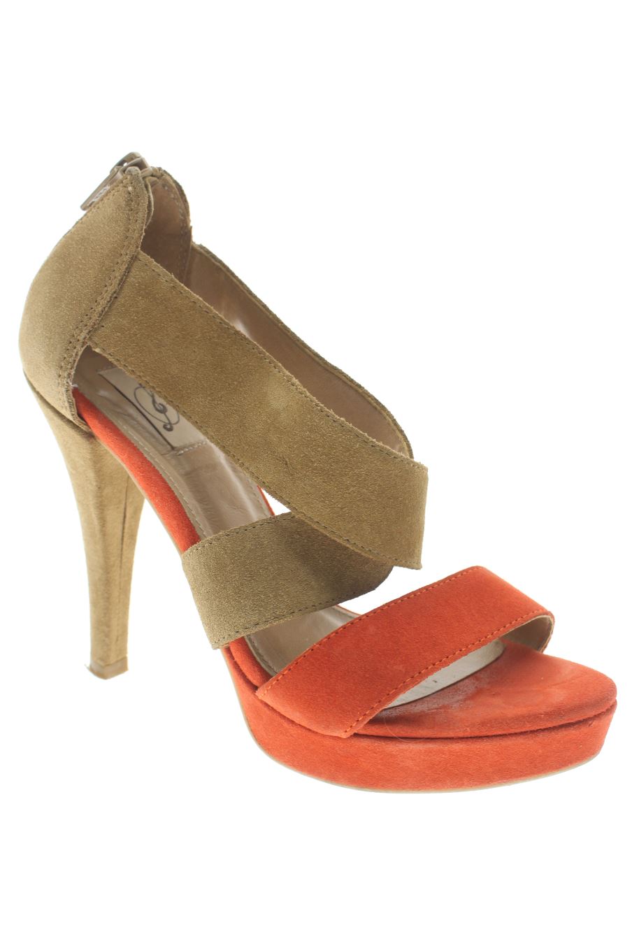 Sandalias tacon de Stradivarius de la talla 37, de color marrón de
