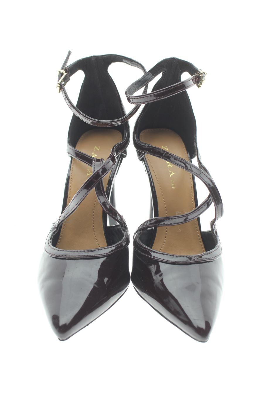 Zapatos de tacon de Zara de la talla 37, de color burdeos de