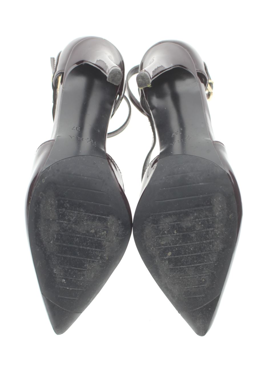Zapatos de tacon de Zara de la talla 37, de color burdeos de