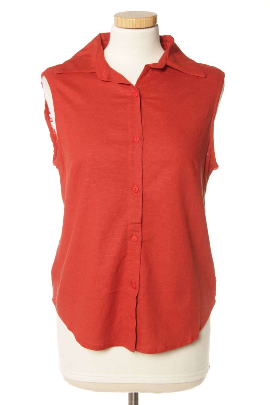 Camisa sin mangas de DIVNI Sao Paulo de la talla M, de color burdeos