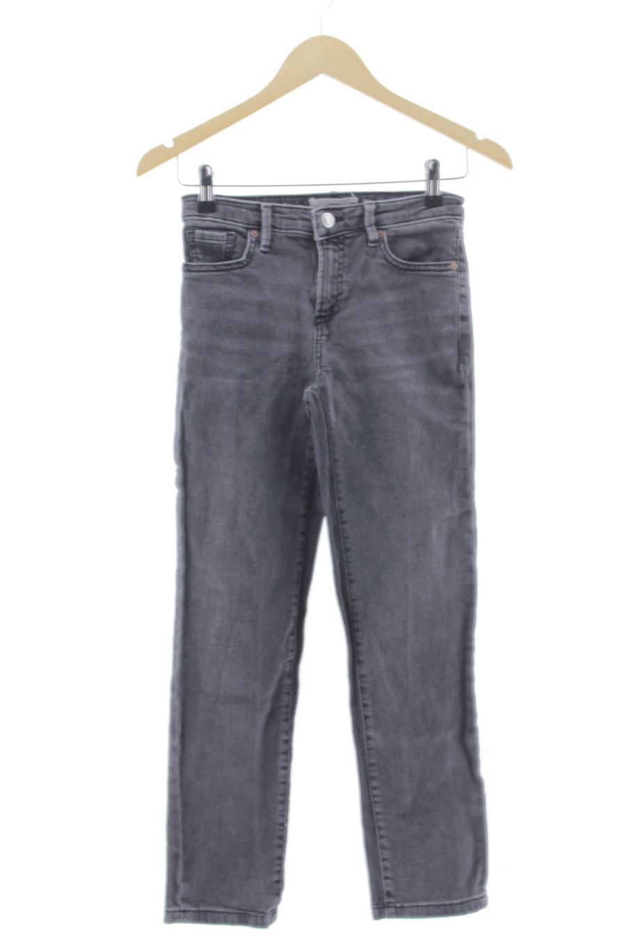 Vaquero de Mango de la talla 34, de color gris de ropa vaquera