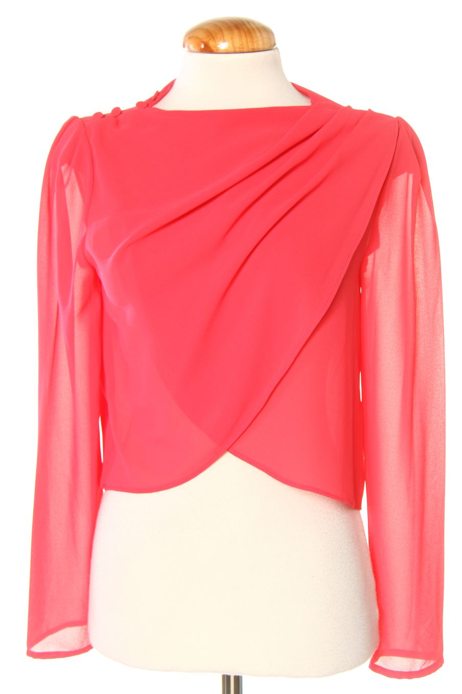 Blouse à manches longues bimani de la taille XS, de couleur rose