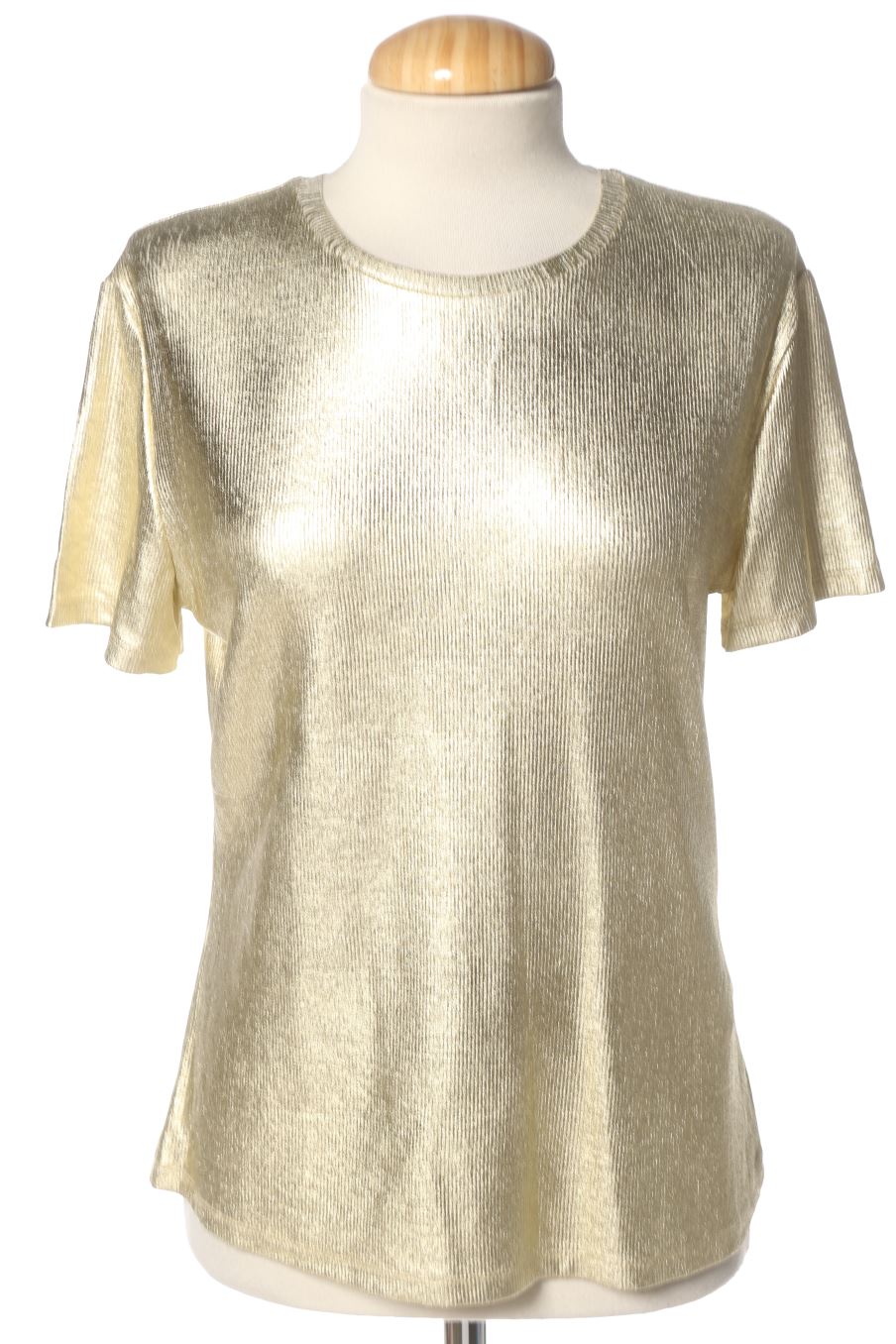 Camiseta de Zara de la talla L, de color dorado de sintético