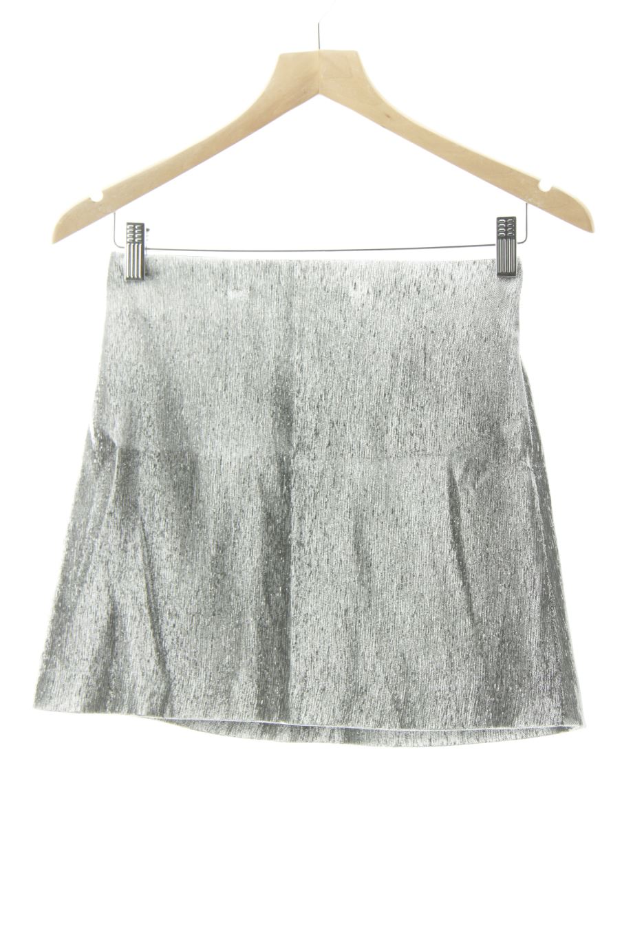 Falda de H&M de la talla 34, de color plateado de sintético