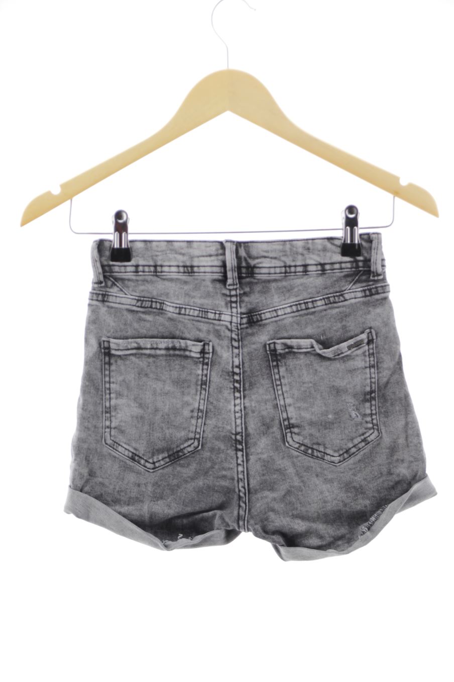 Shorts Bershka de la taille 34, de couleur gris de denim