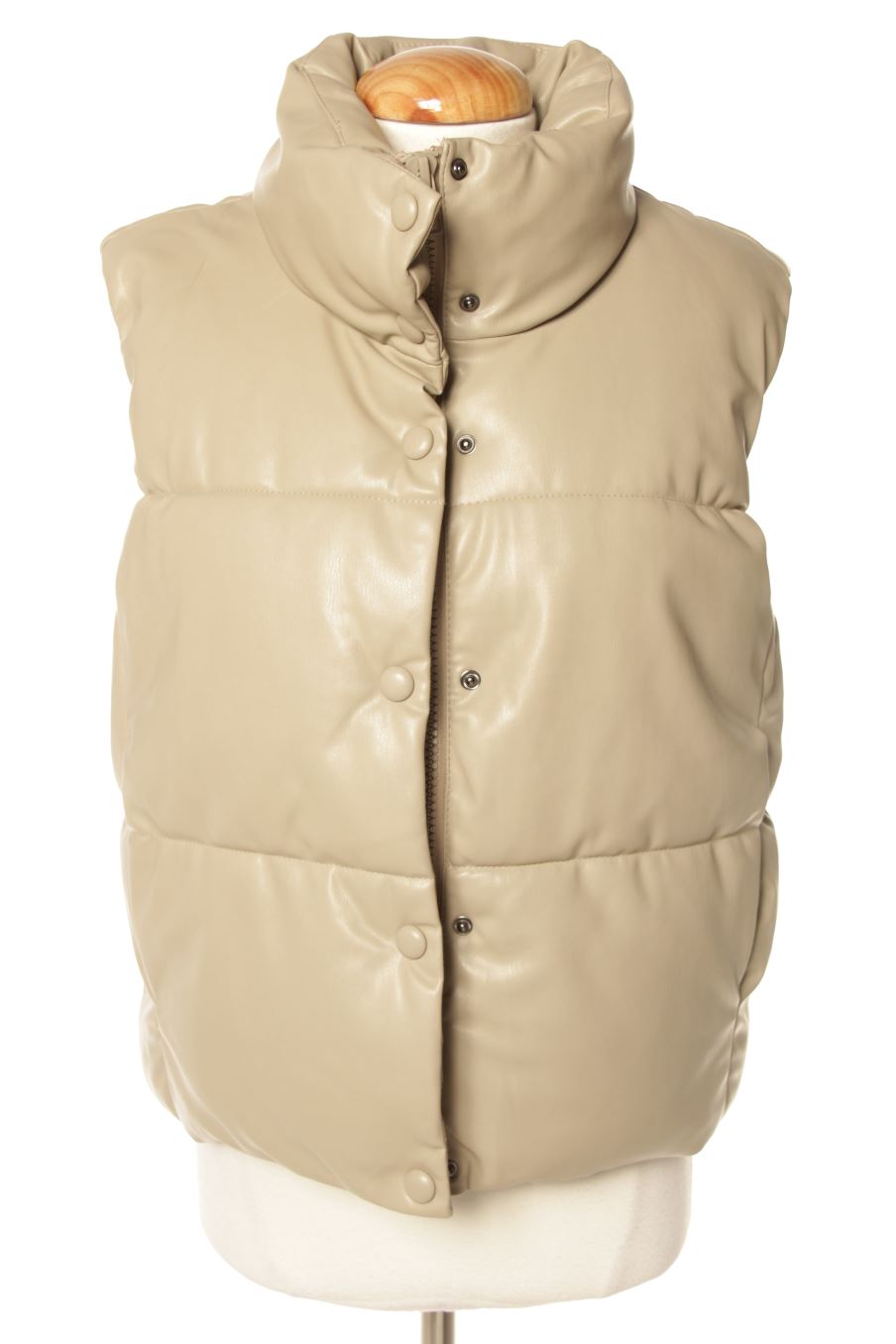 Chaleco de abrigo de Zara de la talla S, de color beige de sintético